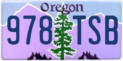 OR license plate 978TSB