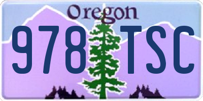 OR license plate 978TSC