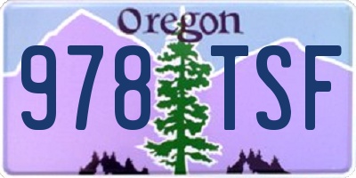 OR license plate 978TSF