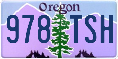 OR license plate 978TSH