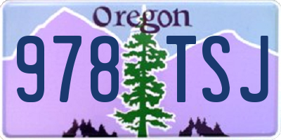 OR license plate 978TSJ