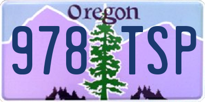 OR license plate 978TSP