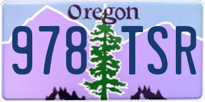 OR license plate 978TSR