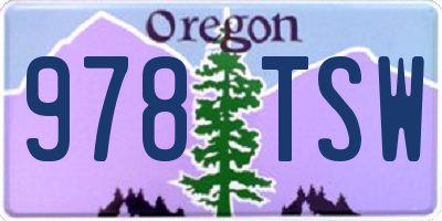 OR license plate 978TSW