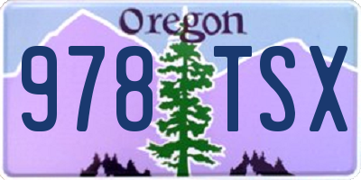 OR license plate 978TSX