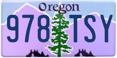 OR license plate 978TSY