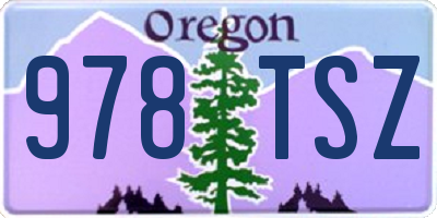 OR license plate 978TSZ