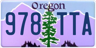 OR license plate 978TTA
