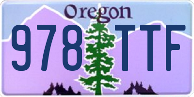 OR license plate 978TTF