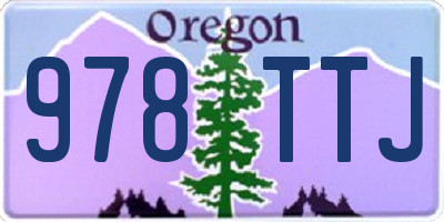 OR license plate 978TTJ