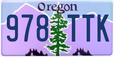OR license plate 978TTK