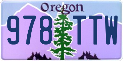 OR license plate 978TTW