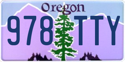 OR license plate 978TTY