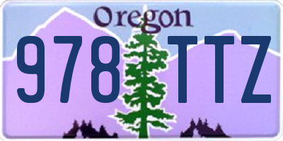 OR license plate 978TTZ