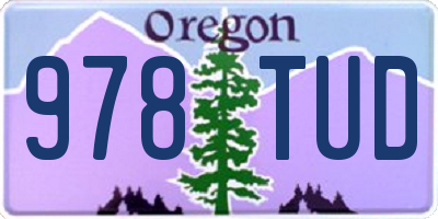 OR license plate 978TUD