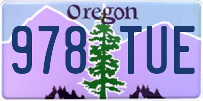 OR license plate 978TUE