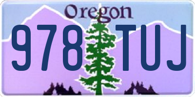 OR license plate 978TUJ