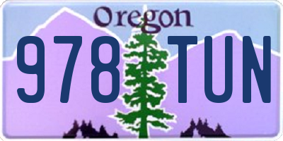 OR license plate 978TUN