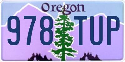 OR license plate 978TUP