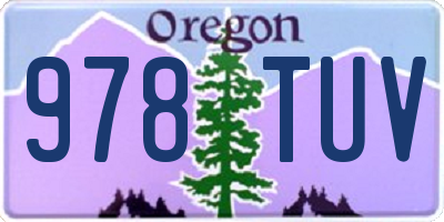 OR license plate 978TUV