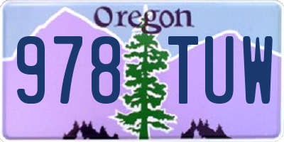 OR license plate 978TUW