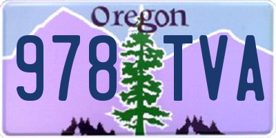 OR license plate 978TVA