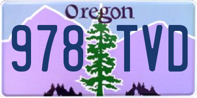 OR license plate 978TVD