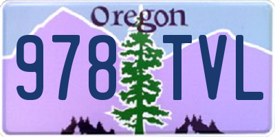 OR license plate 978TVL