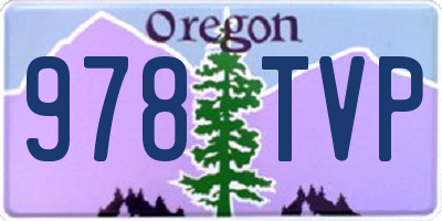 OR license plate 978TVP