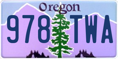 OR license plate 978TWA