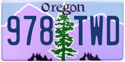 OR license plate 978TWD