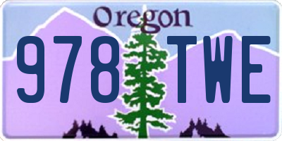 OR license plate 978TWE