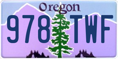 OR license plate 978TWF