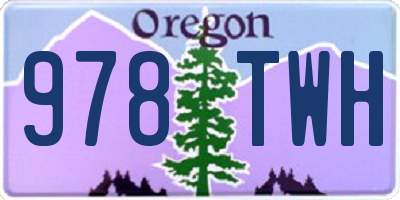 OR license plate 978TWH