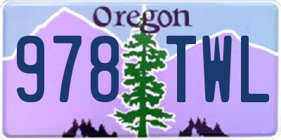 OR license plate 978TWL