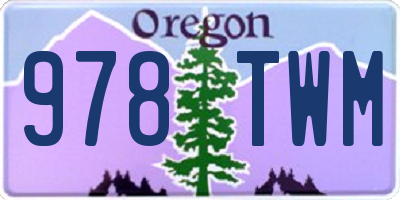 OR license plate 978TWM