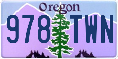 OR license plate 978TWN