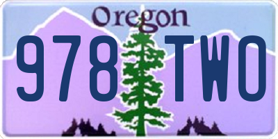 OR license plate 978TWO