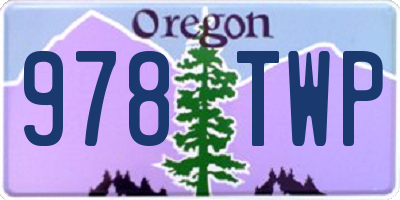 OR license plate 978TWP