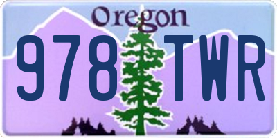 OR license plate 978TWR