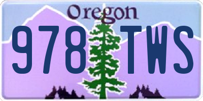 OR license plate 978TWS
