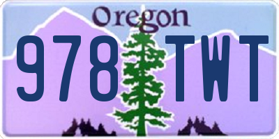 OR license plate 978TWT