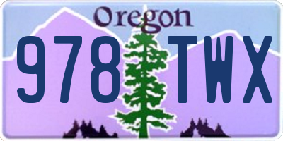 OR license plate 978TWX