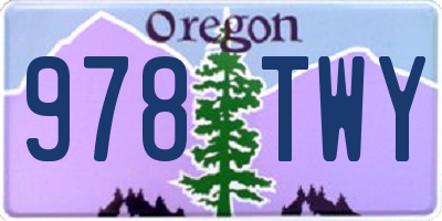 OR license plate 978TWY