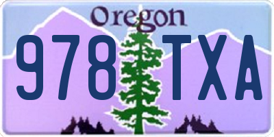 OR license plate 978TXA