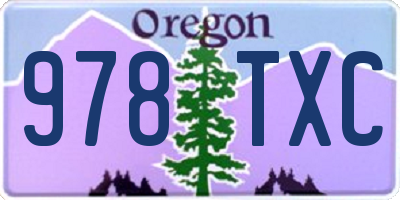 OR license plate 978TXC