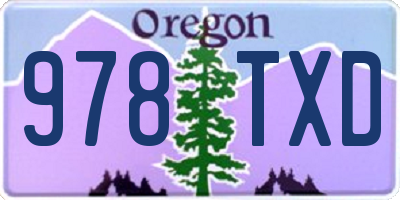 OR license plate 978TXD