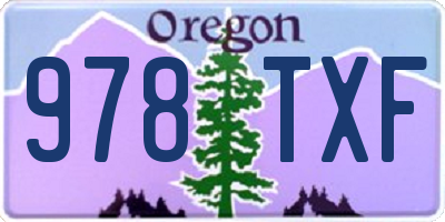 OR license plate 978TXF