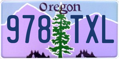 OR license plate 978TXL