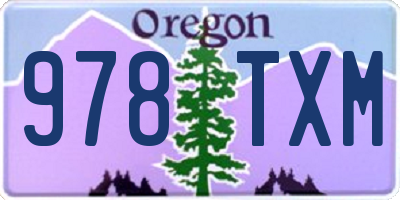 OR license plate 978TXM